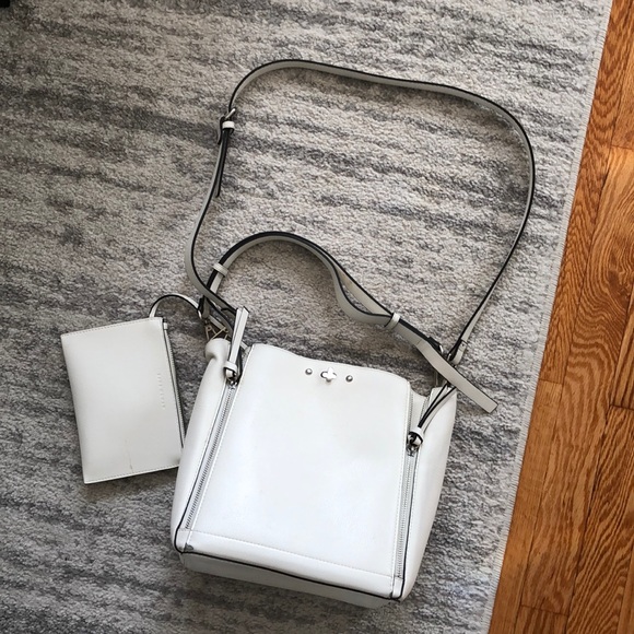 Zara Handbags - ⭐️ Zara White Faux Leather Bucket Bag